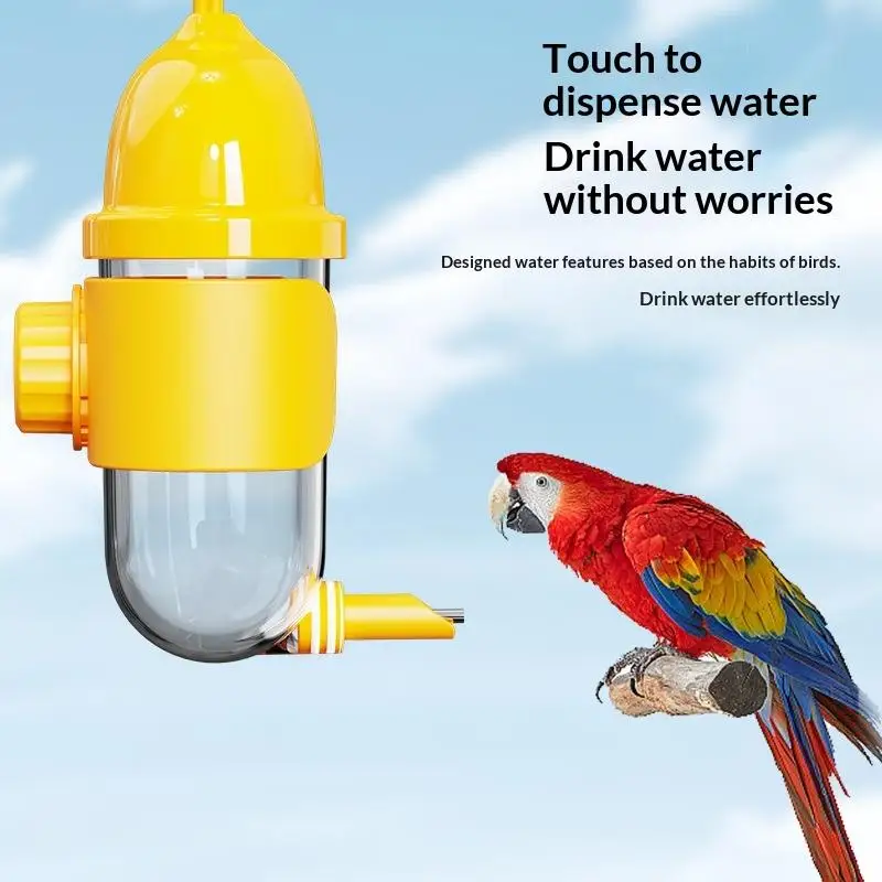 Automatischer Vogel-Tränkeautomat mit Pin-Touch-System, tropffrei, großes Fassungsvermögen 330 ml, für Tigerhautpapageien, Mynas, Vogelkäfig-Hängezubehör – Detail 7