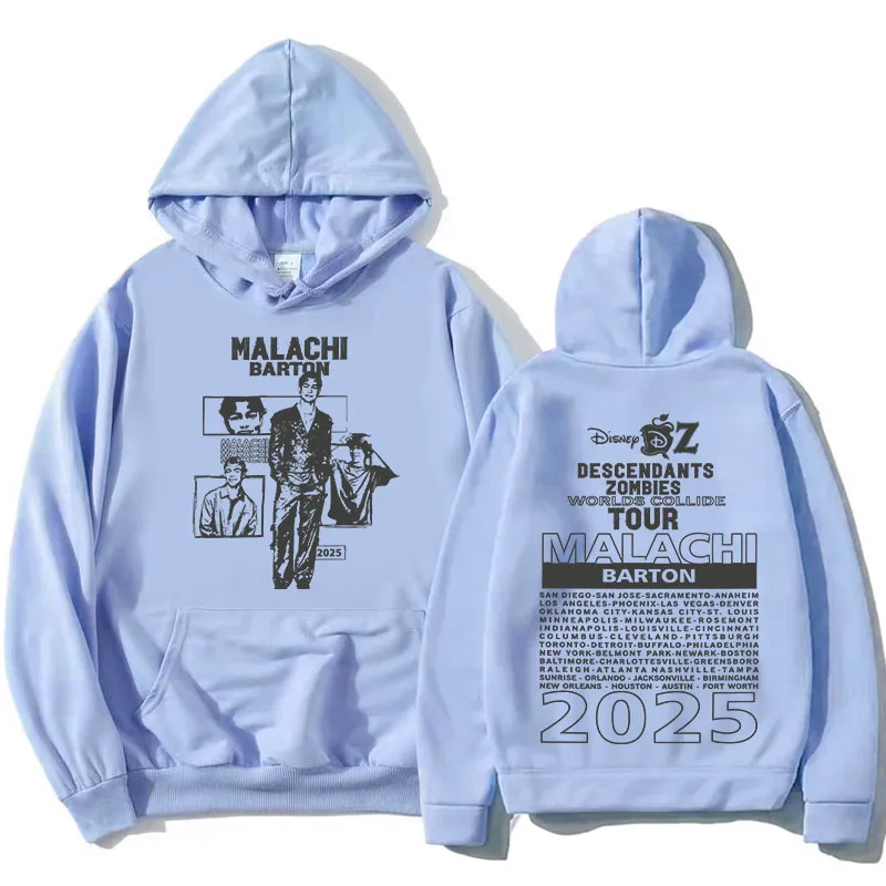 الممثل مالاتشي بارتون هوديس Zzombies Worlds Collide Tour 2025 بلوزات موضة للجنسين ملابس الشارع الشهير كم طويل بلوفرات نسائية