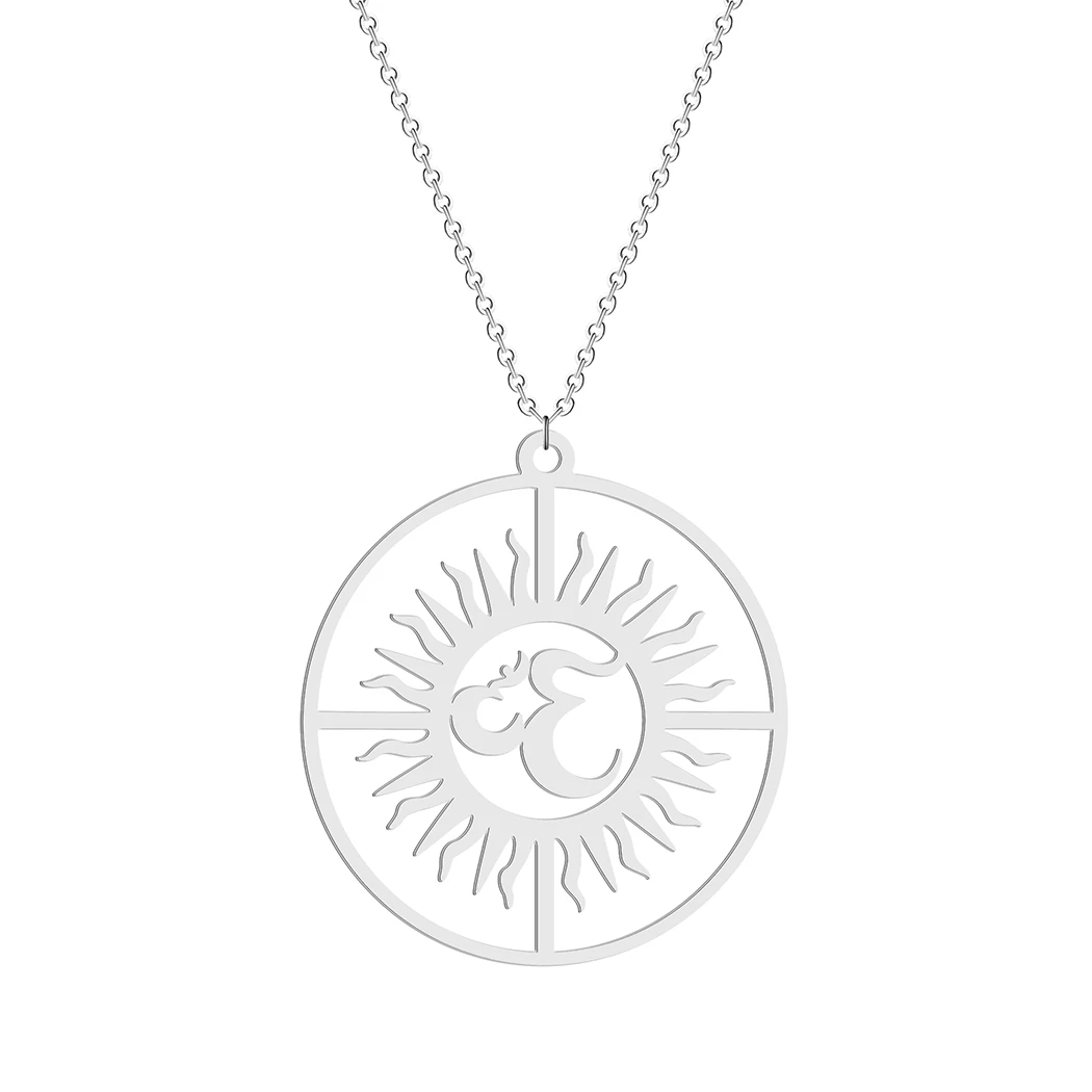 كينيتيال الهند تاميل أوم رمز مع ترايدنت قلادة قلادة من الفولاذ المقاوم للصدأ Om شيفا رمز اليوغا خمر تعويذة المجوهرات