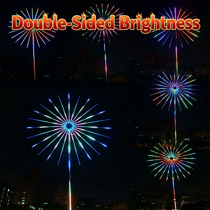 2026 Weatherproof Double‑Sided Firework Light, Programmable Dynamic Light Show Outdoor Decor Lamp for Courtyard New Year Holiday