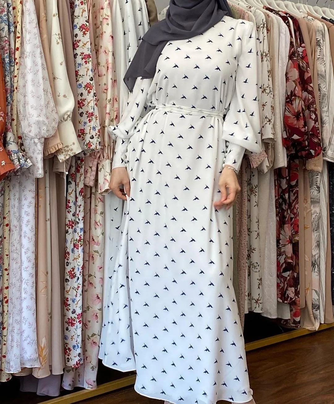 Eid Muslimischen Hijab Kleid Mode Gedruckt Islam Abayas für Frauen Türkische Kleider Dubai Abaya Türkei Nida Kaftan Vestido Arabe Mujer