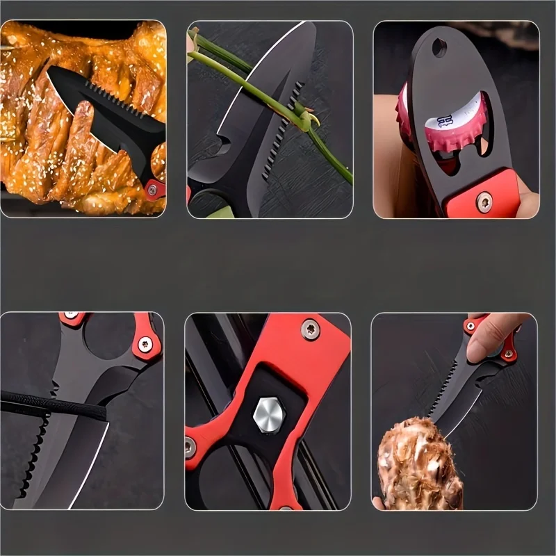 1pc Multi-functional Pocket Knife With Oyster Opener, Sharp Scuba Rescue Cutter Knife，Multi-purpose Field Knife