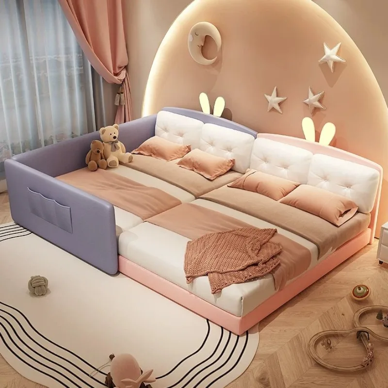

180x200cm Guardrail Bedroom Beds Floor Luxury Many People Queen Bed Frames Family Kids Room Children Adults Home Furniture