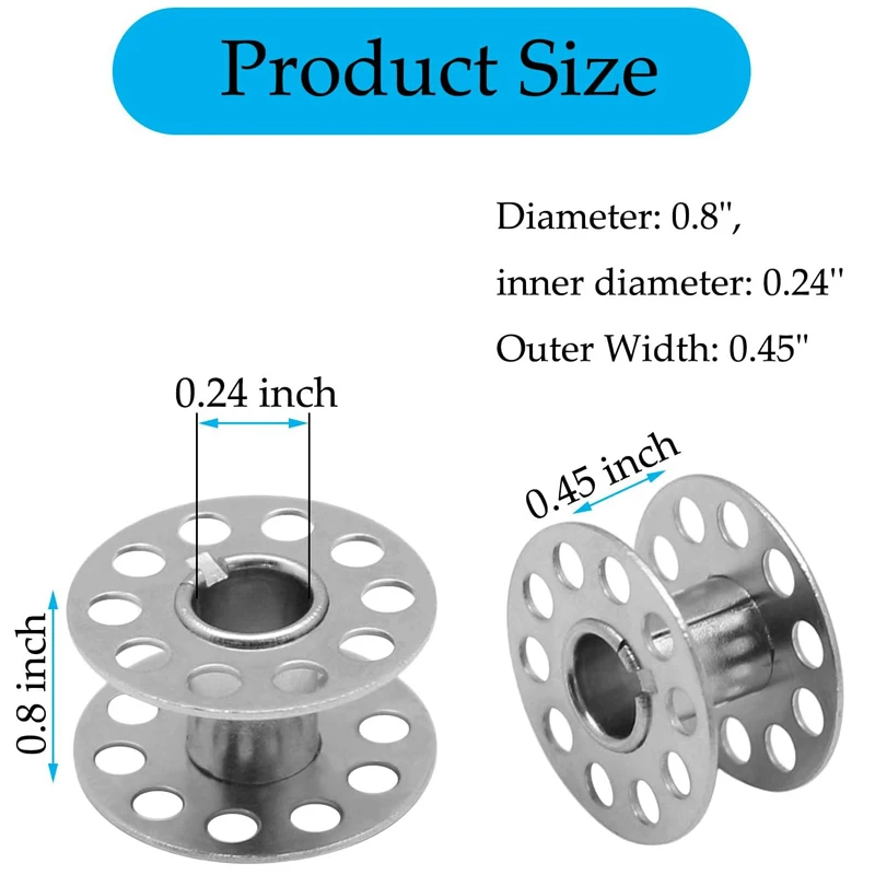 Accessori per macchine da cucire per uso domestico 12-60 pezzi bobine in metallo bobina vuota bobine in acciaio inossidabile per Brother Singer