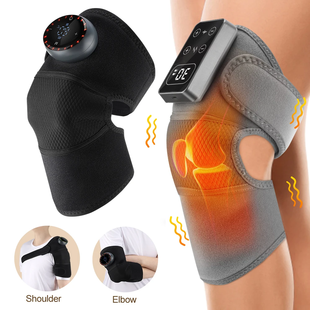 

Electric Shoulder Brace Heated Knee Massager Vibration Massage Support Belt 3 in 1 Massager for Shoulder Elbow Hot Compress