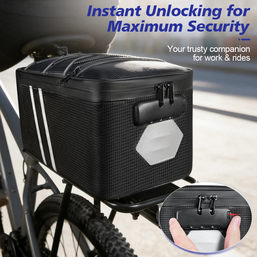 NEWBOLER Fahrrad-Gepäckträgertasche mit Zahlenschloss, MTB-Fahrradtasche, Große Kapazität, Wasserdichte Reisetasche ﻿ ﻿ – Detail 5