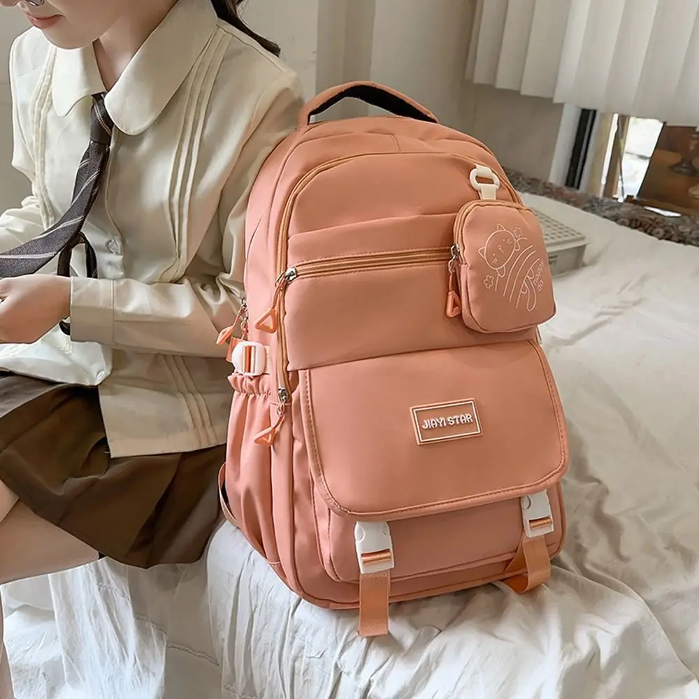 New Portable Backpack Large Capacity Casual School Bag Lightweight with Wallet Shoulder Bag