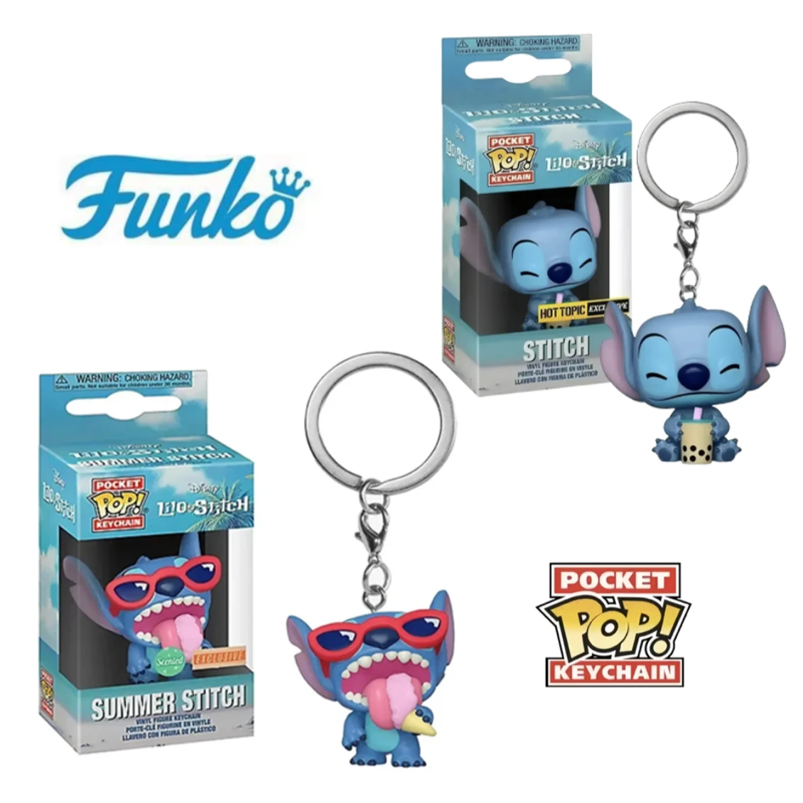 Funko Pocket POP Disney Stitch figuras de juguete para colección helado Stitch muñeca llavero figuras de acción