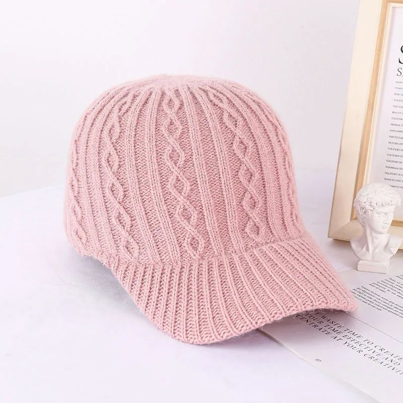 Warm Knitted Snapback Cap Adjustable Windproof Baseball Cap For Men Women Autumn Winter Outdoor Sports Travel Skiing Dad Hats