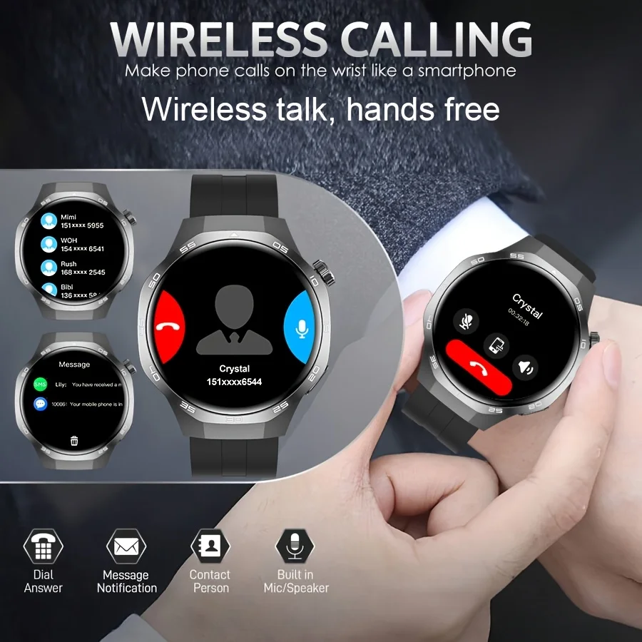 2025 ساعة جديدة 5 الراقية ساعة ذكية الرجال AMOLED HD شاشة NFC GPS الرياضة معدل ضربات القلب بلوتوث دعوة رجل Smartwatch لهواوي