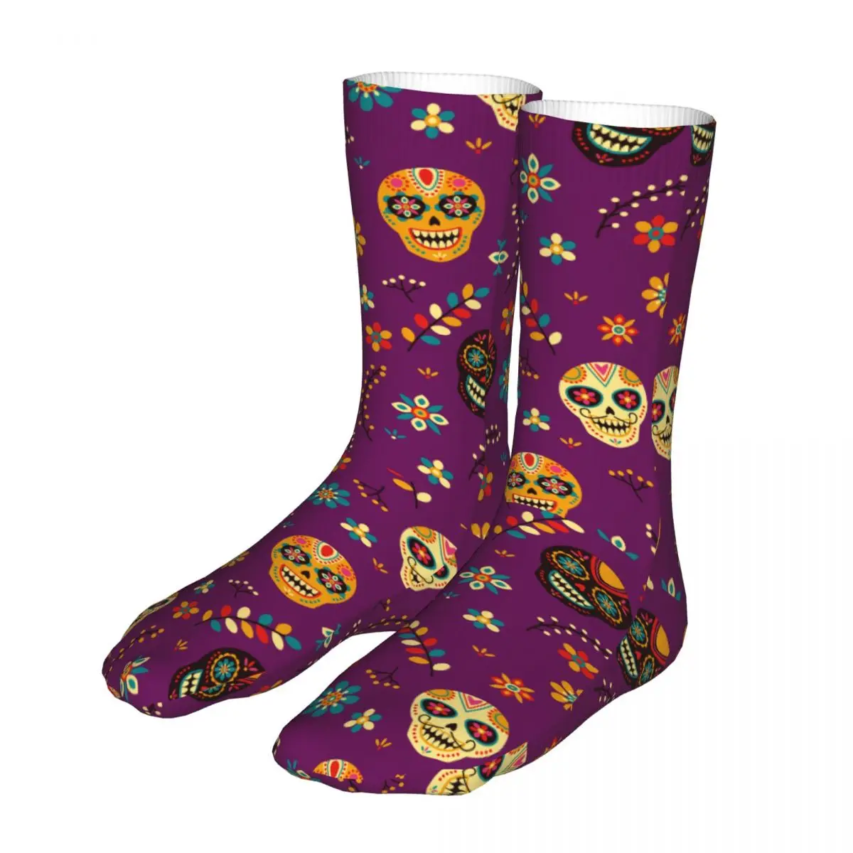 

Compression Sugar Skull Halloween Women Socks 2022 Female Day of the Dead Mexican Bike Socks