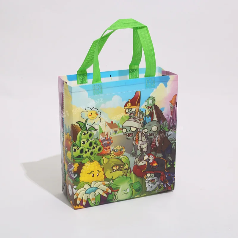 6pcs Plants Vs. Zombies Non-Woven Tote Bags Gift Boxes Party Supplies Exhibition Special Portable Shopping Bag Big Packaging