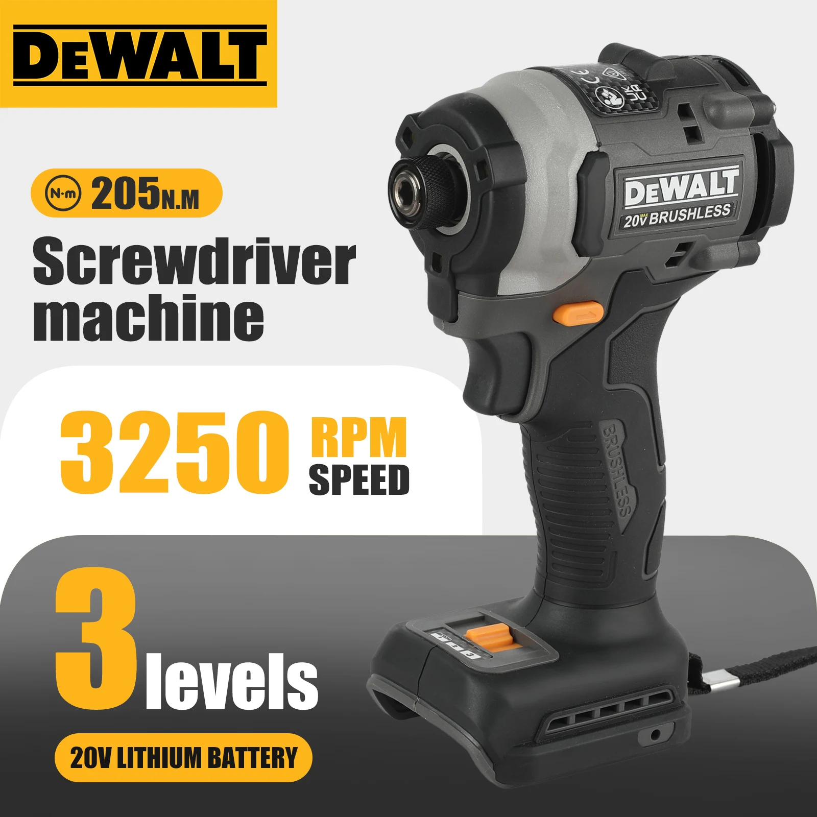 DEWALT 85m 20V batterie au Lithium outil Compact multifonctionnel électrique tournevis sans brosse, Rechargeable, perceuse à main, perceuse à percussion