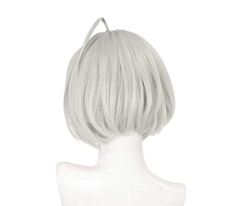 Senju Kawaragi Cosplay Wigs Short Straight Gray Bob Synthetic Hair