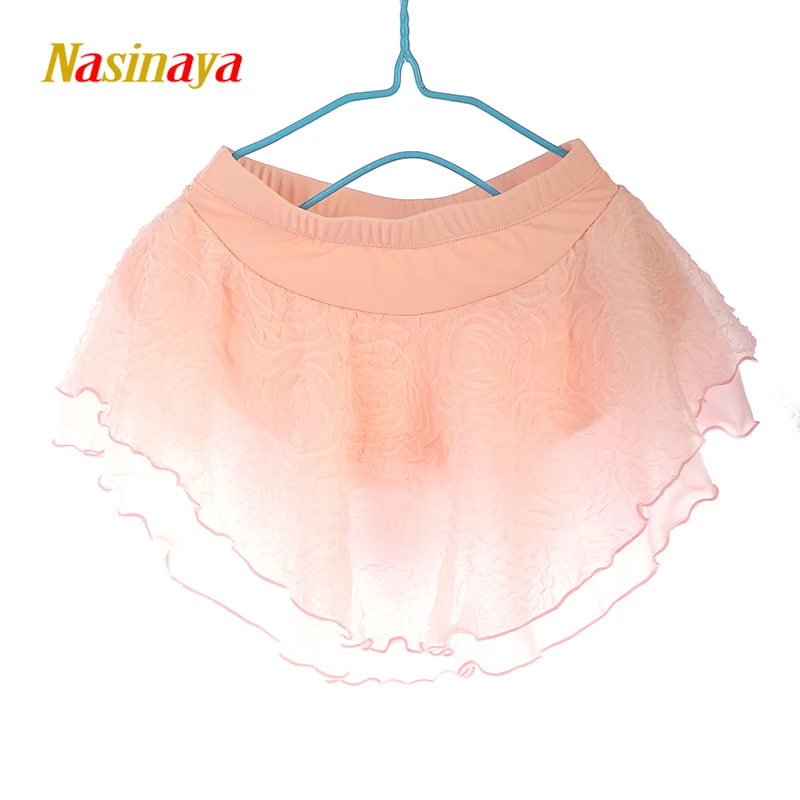 Figure skating costume short skirt performance training for girls, children, adults, competition grading light pink blue