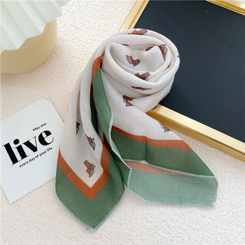 Spring Vintage Print Tie dye Kerchief Scarves Multipurpose Apparel Accessories for Women Square Scarf Neckerchief Turban