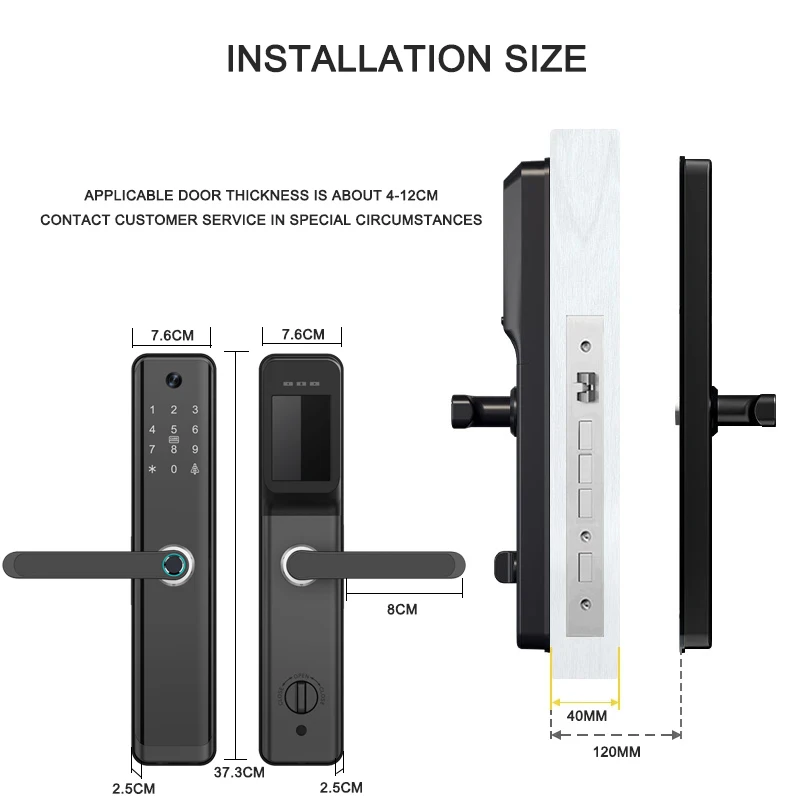 Smartlock WIFI Cerradura Inteligente أقفال الأبواب ببصمة الإصبع عن بعد فتح بصمة قفل الباب الذكي مع قفل الكاميرا الذكية #4