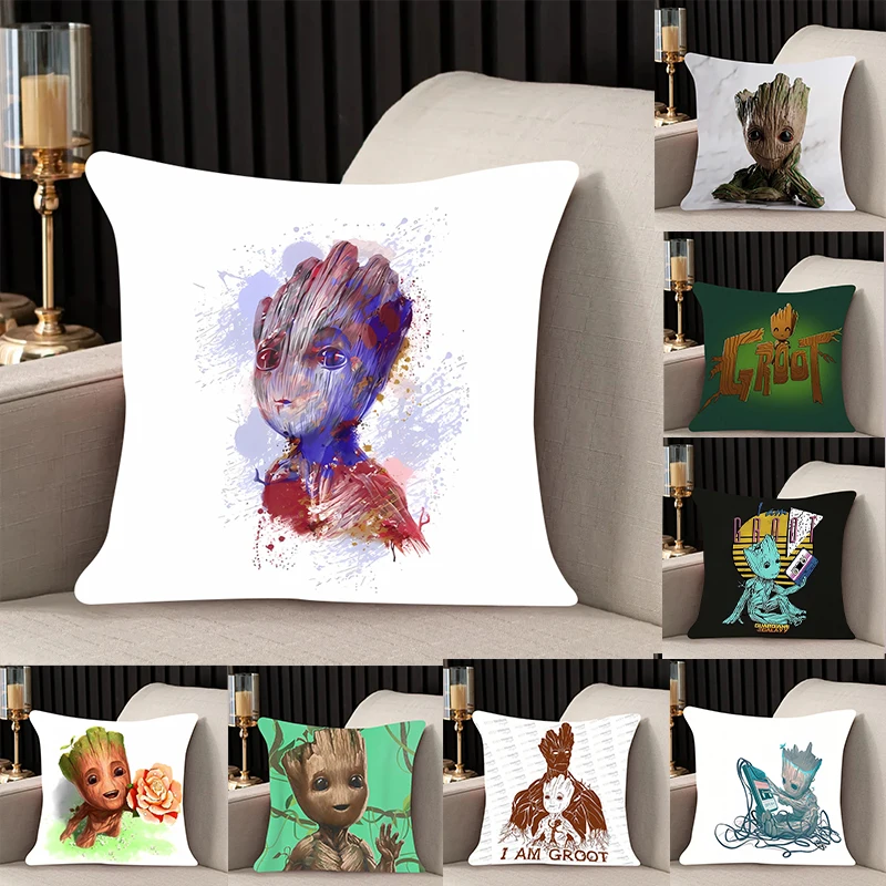 

home decor Pillow Cover Groot iving room bedroomo office car 45x45 Dakimakura Throw Pillows Square Pillowcase boy style gift