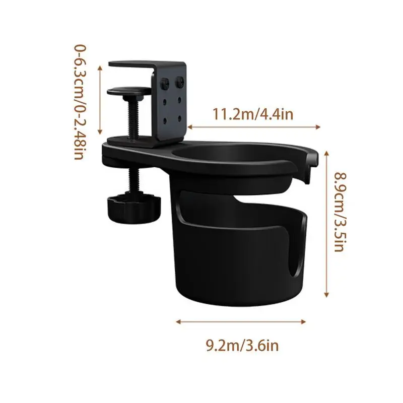 Universal Desk Cup Holder Adjustable Upgraded Arm Clamp Stand 360 Degree Rotating Table Edge Clamp Anti-Fall desk cup holder