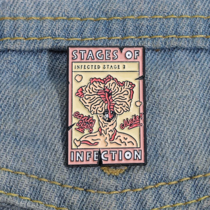 Viral Stages Of Infection Enamel Pins Disaster Movie Survive Escape Terror Brooch Lapel Badges Backpack Jewelry Gift For Friends