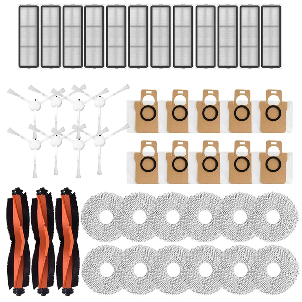 For X20+/X20Plus Robot Vacuum Cleaner Roller Brush Side Brush Filter Mop Pads Dust Bags Replacements Parts