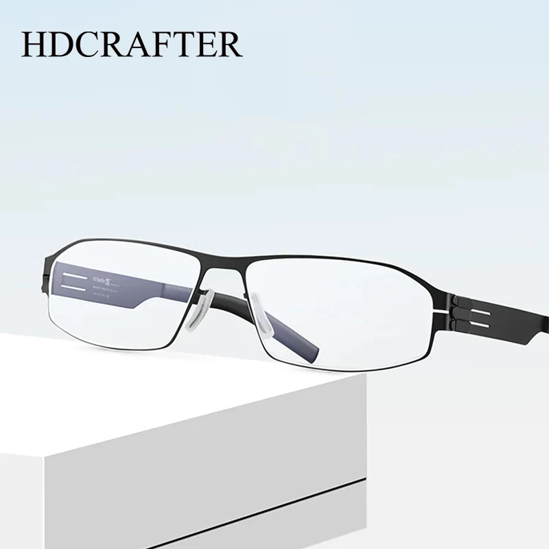 

HD Mens Screwless Ultra-thin Titanium Retro Myopia Hyperopia Glasses Frames Ultralight 15g Optical Prescription Eyeglasses Frame