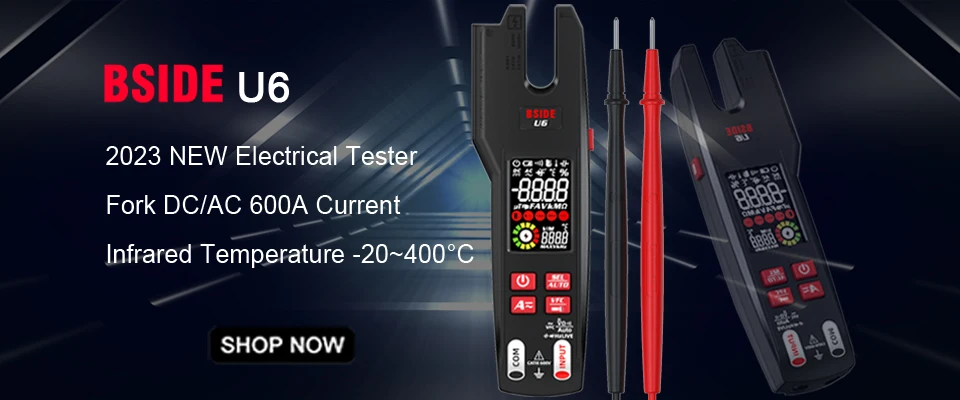 BSIDE Digital Multimeter Smart Infrared Temperature 15V Diode LED Tester True RMS 9999 DC AC Voltage Rechargeable Multiteter DMM