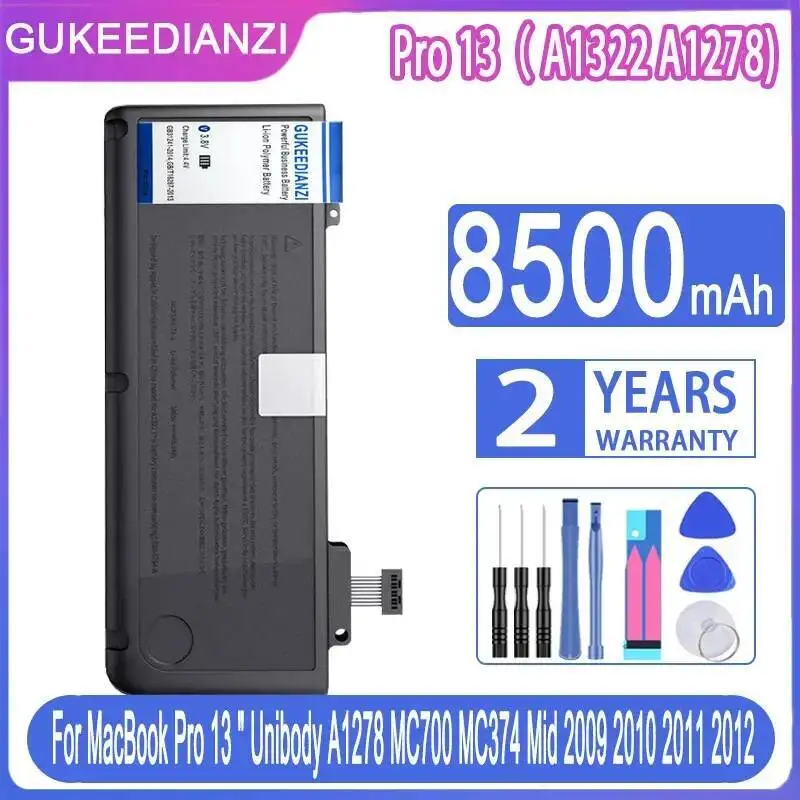 

Laptop Battery For Apple Macbook Pro 13 " Unibody A1278 MC700 MC374 Mid 2009 2010 2011 2012 A1322 Premium Replacement 8500Mah