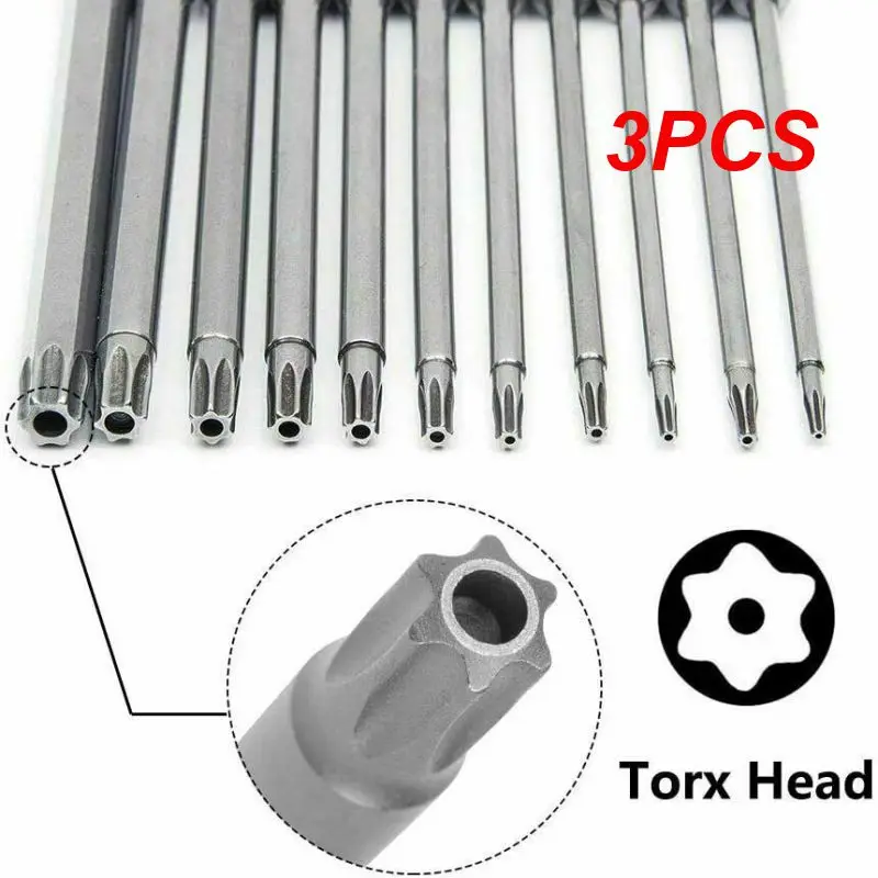 

3PCS Security Bit Set Tamper Proof Screwdriver Drill Bit Screw Driver Bits Torx Flat Head 1/4" Hex Driver Bits