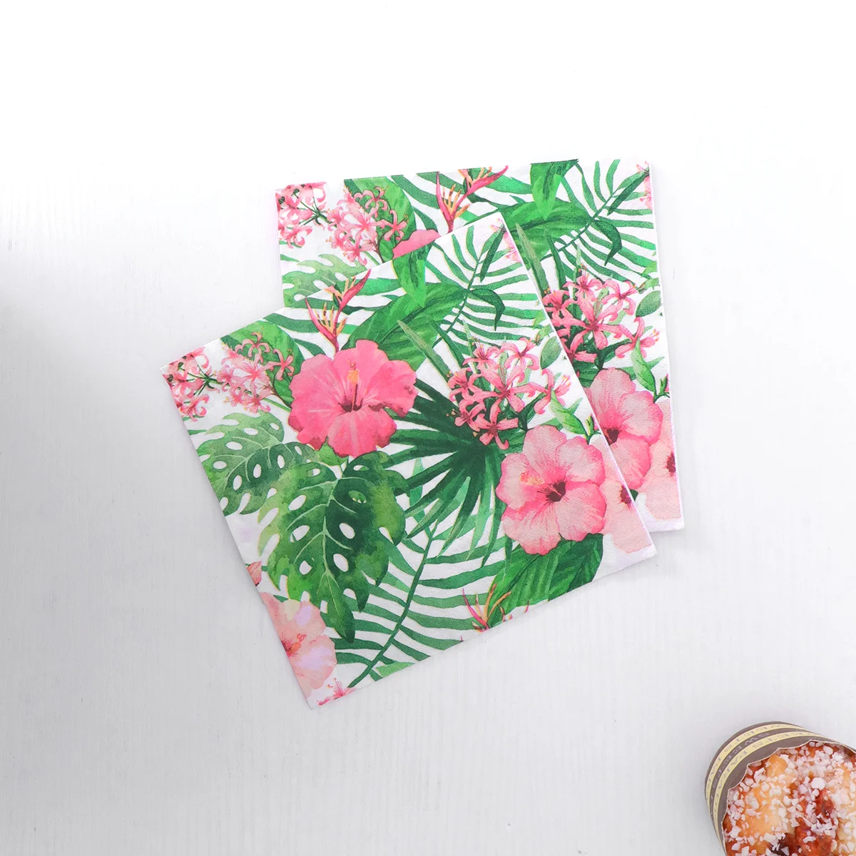 20PCS Hawaii Disposable Party Supplies Decorative Monstera Flower Napkins Paper Party Napkins for Summer Carnival