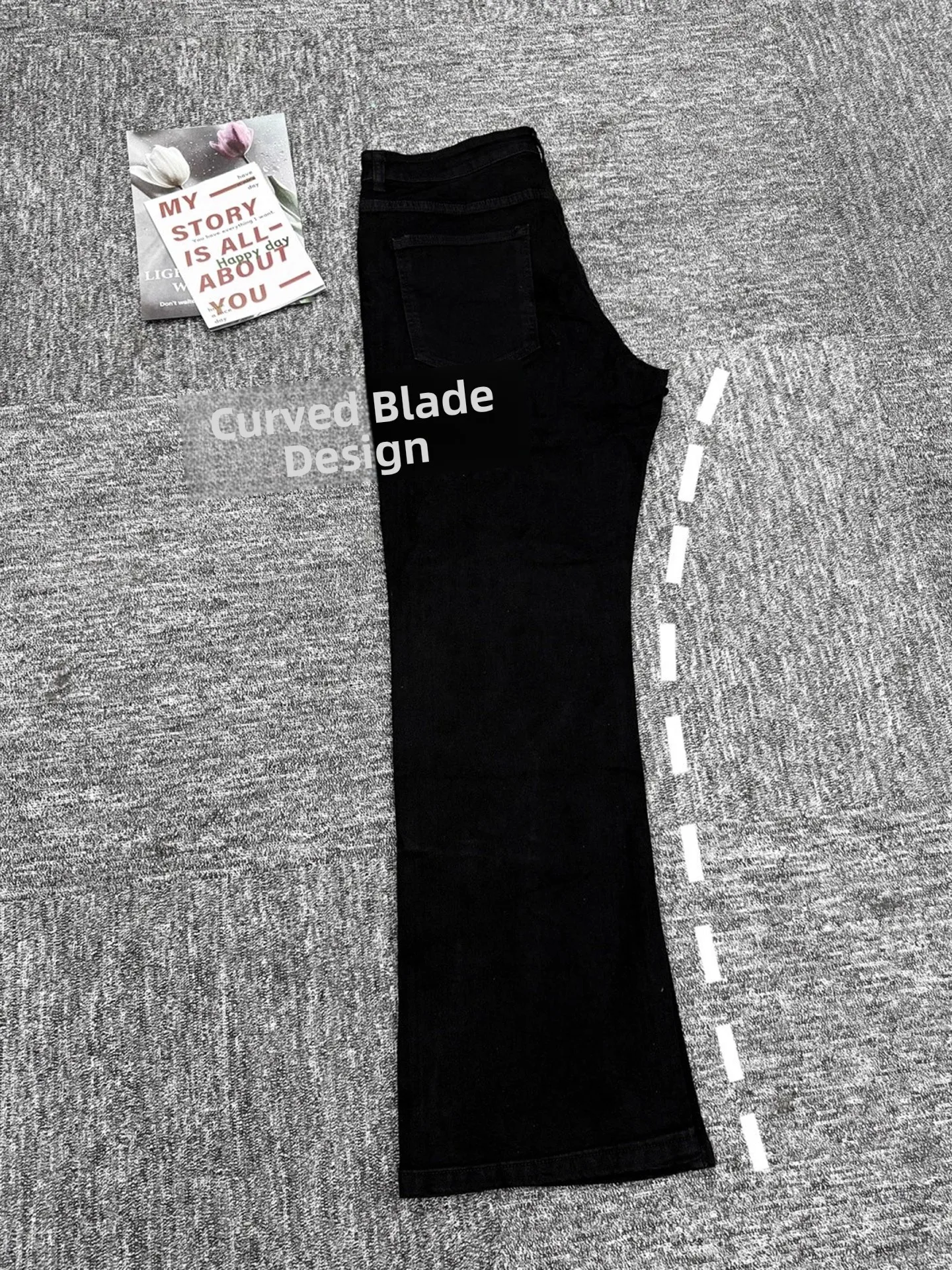 

Мужские джинсы Bla Straight Leg Stretchy Slim Fit American Style: повседневные молодежные брюки в стиле High Street из смесового хлопка и полиэстера