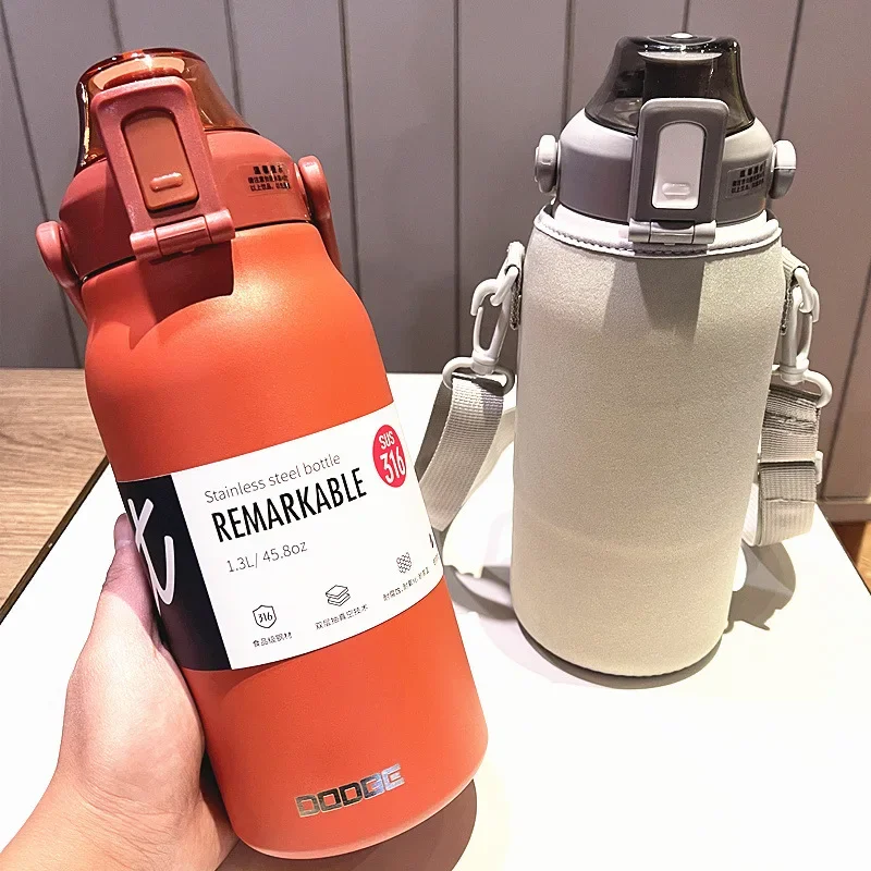 

Large Capacity Tumbler Thermo Bottle Stainless Steel Thermal Water Bottle with straw Cold and Hot Thermos Cup Outdoor Vacuum Cup