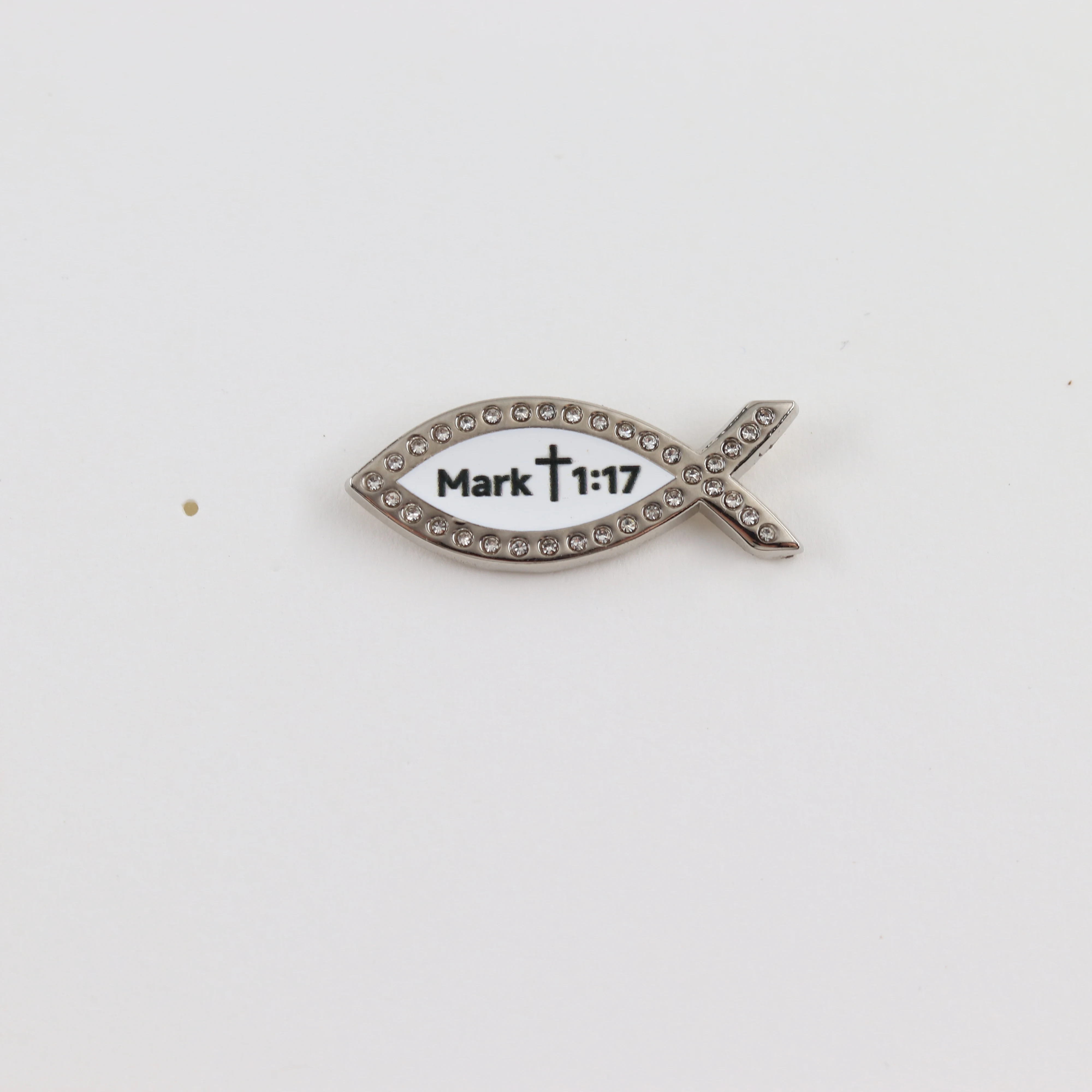 Strass-Brosche mit christlichem Jesus-Fisch, Mark 1:17 Bibelvers, Ichthys Metall-Abzeichen, religiöse Accessoires, Dekoration für Rucksack und Kleidung – Detail 10