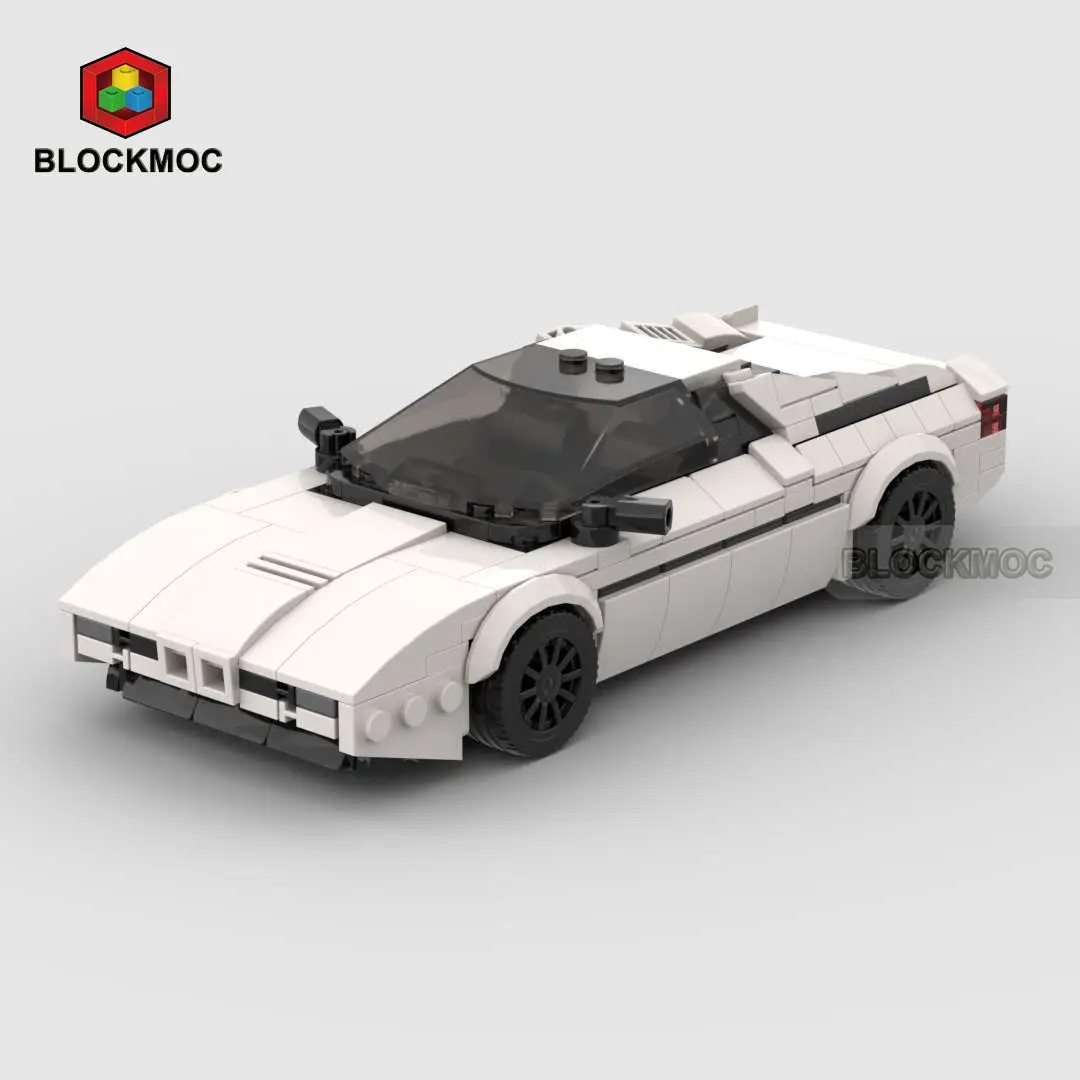 MOC Brick Weißer Rennwagen Speed Racer Bausteine Kreatives Montage-Garagen-Spielzeug für Jungen – Detail 1
