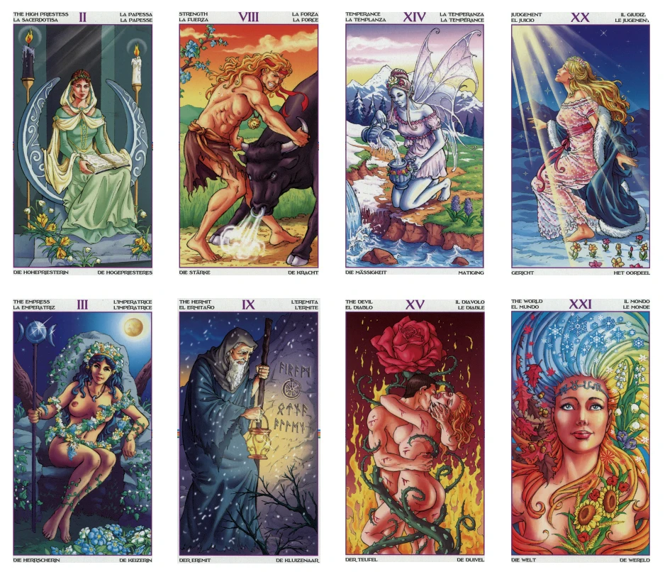 Spanish French German English Edition Affectional Divination Oracle Fate Game Wheel Of The Year Tarot Cards For Beginners Deck