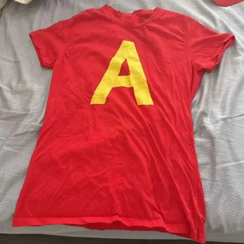 Alvin and The Chipmunks Red Shirt Unisex S/P Movie Promo Nerd Geek  Animation Adult T-shirt Graphic T Shirts Cotton Tee Tops