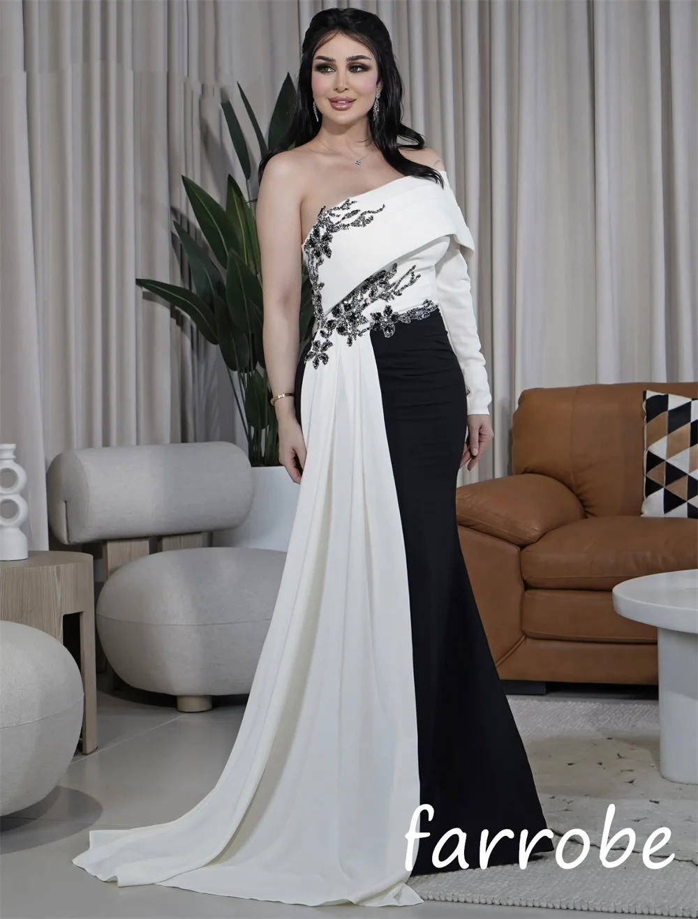 Customized Chinese Style Jersey Sequined Flower Trumpet Off-the-shoulder Long Dresses Bespoke Occasion Retro