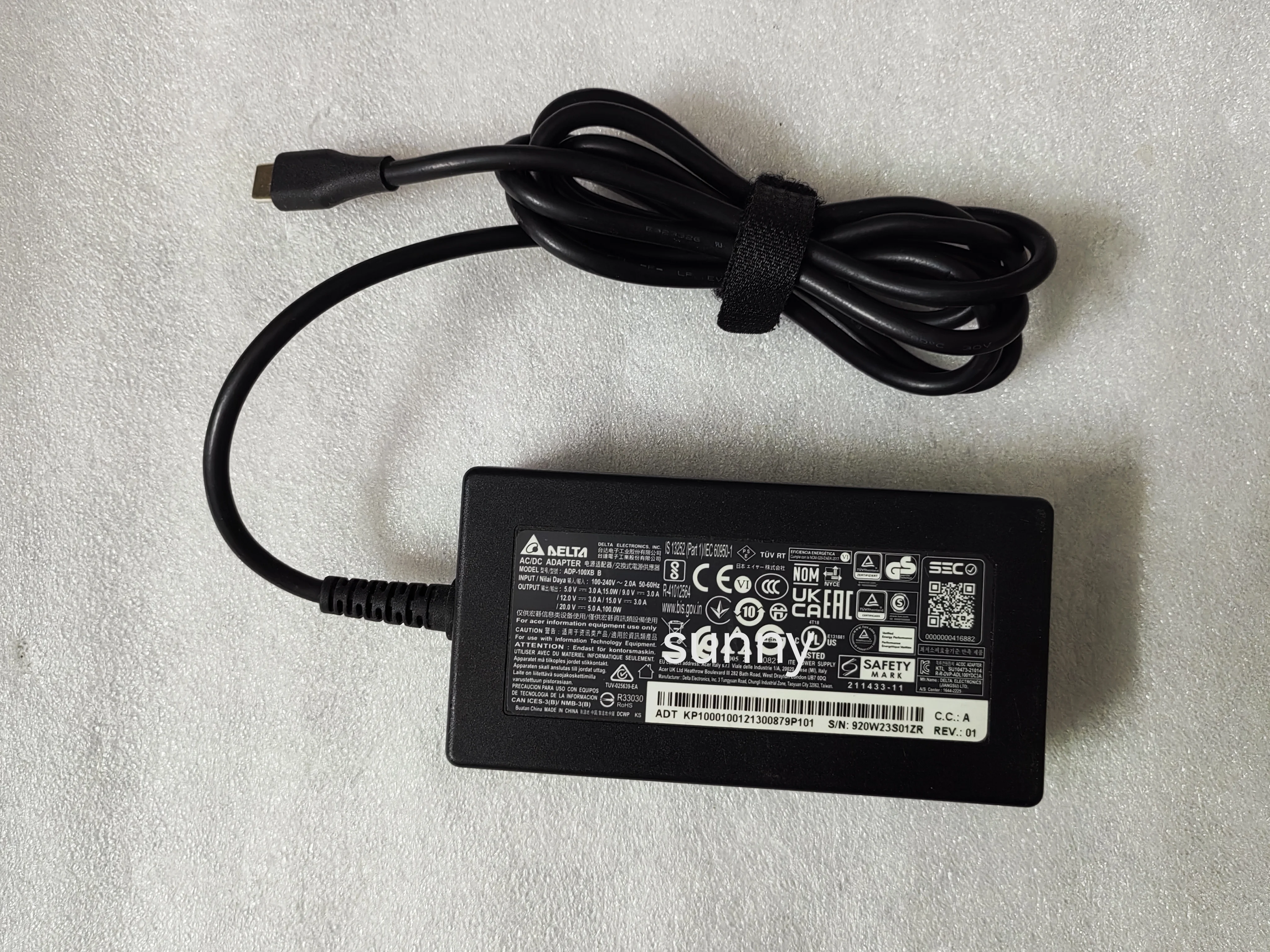 

OEM Delta 20V 5A ADP-100XB B 211433-11 UK CA TYPE-C 100W AC Adapter For Acer Swift Go SFG16-72T Gaming Laptop