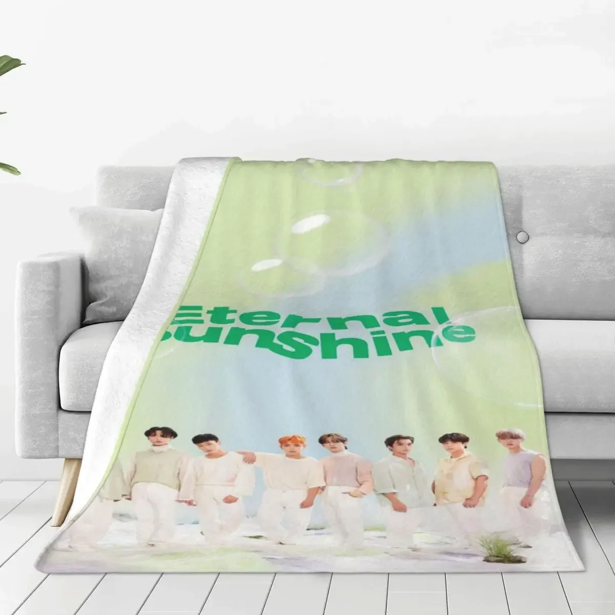 

Ateez Plaid Blanket Fleece Spring Autumn Korean Singer Portable Soft Throw Blanket for Bedding Cozy Office Bedding Throws