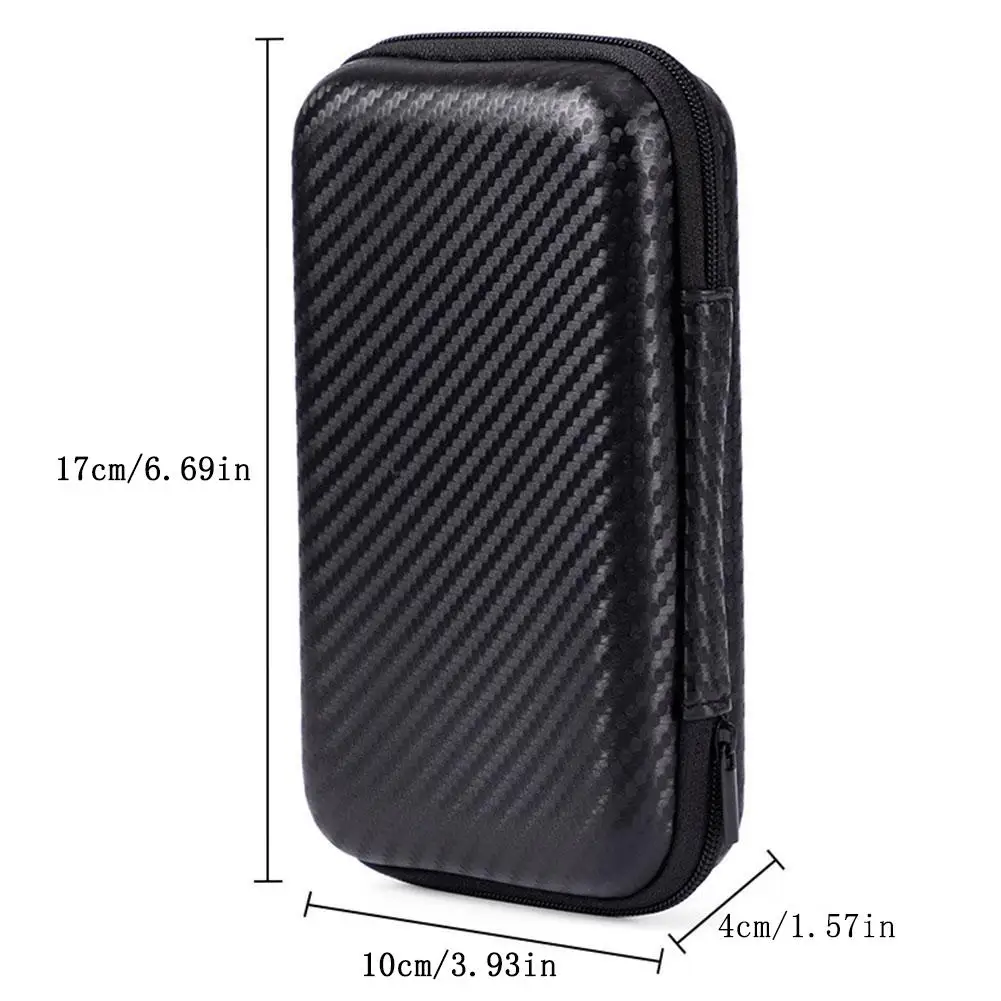 For R35S Handheld Game Console Storage Bag Carbon Fiber Texture EVA Anti-fall Scratch-resistant Game Protective Black Case