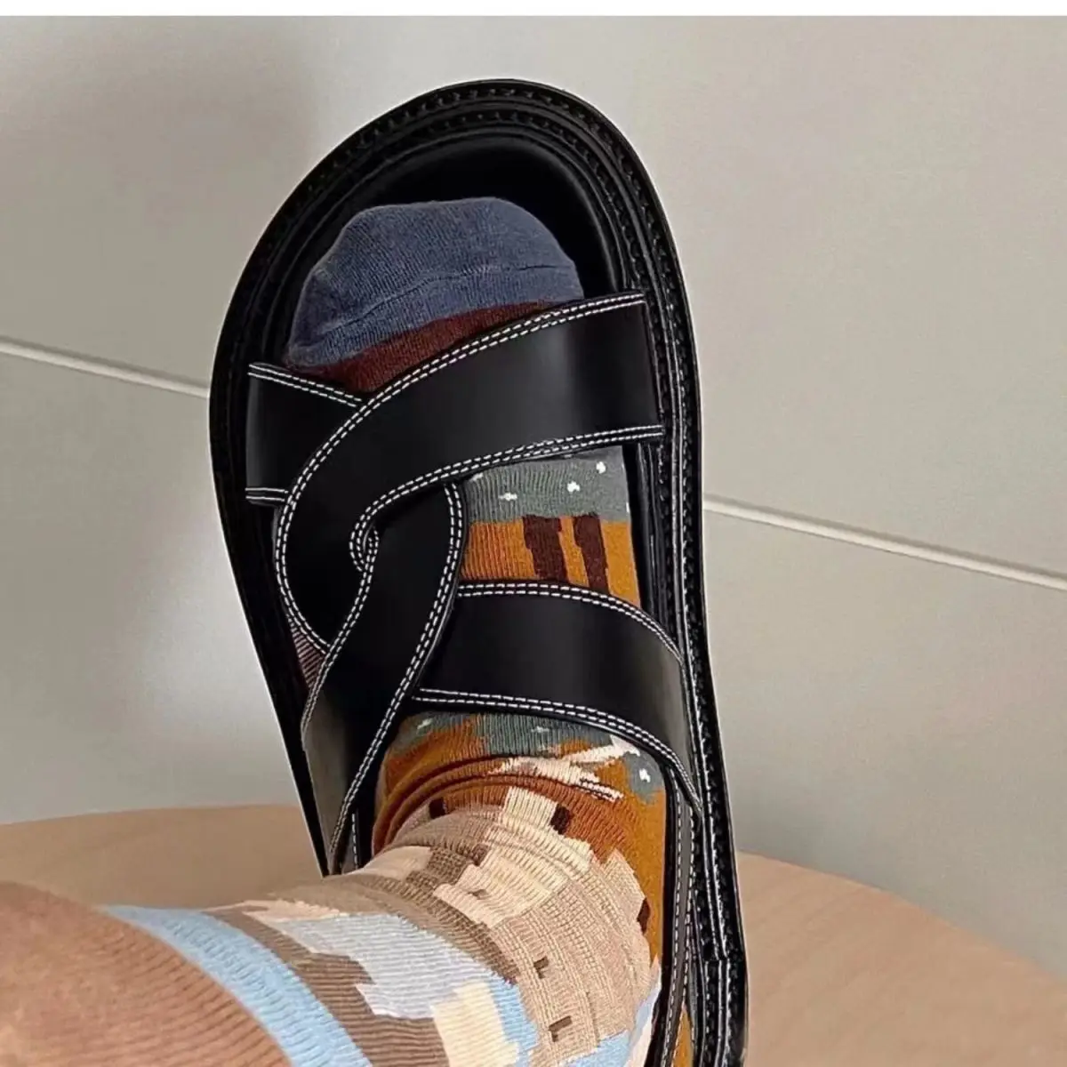 صندل نسائي بمنصة مصارع ، أحذية للسيدات ، صندل مصمم ، جودة عالية ، جديد ، صيفي