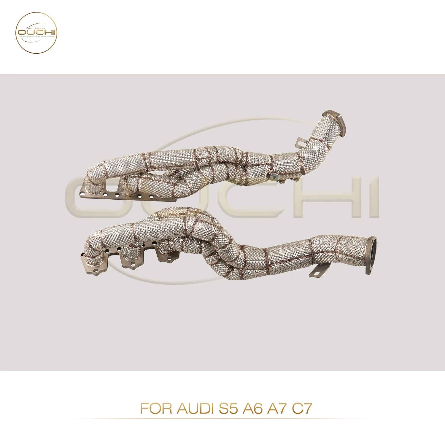 

OUCHI Exhaust System High Flow Performance Downpipe for Audi A6 A7 C7 S4 S5 B8 3.0T Version With Heat Shield Racing Pipe