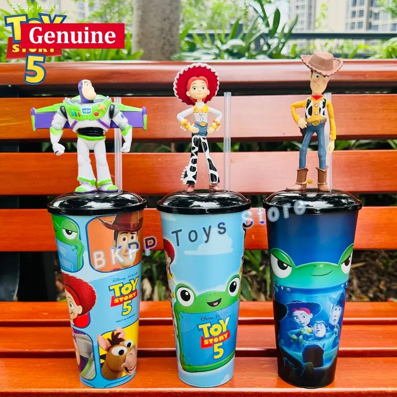 Disney Pixar Toy Story 5 Figurine Topper Water Cup Buzz Lightyear Woody Jessie Alien Tumbler For Movie Fans Daily Collection