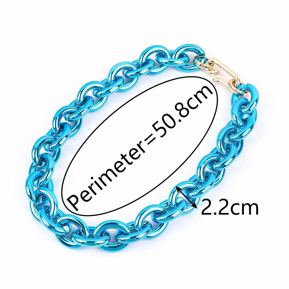 FishSheep Statement Colorful Acrylic Chain Choker Necklace for Women Metallic Chunky Link Chain Collar Necklaces y2k Jewelry