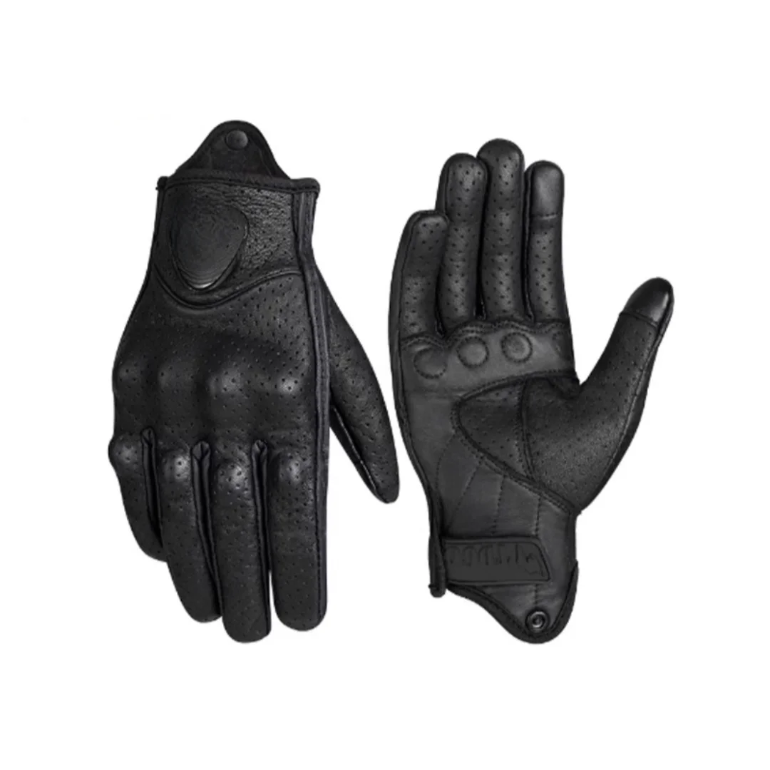 

Mens Women 4 Season Driving Supertech Black/White Motorcycle Leather Gloves Racing Glove Motorbike Cowhide Race Bike Knight