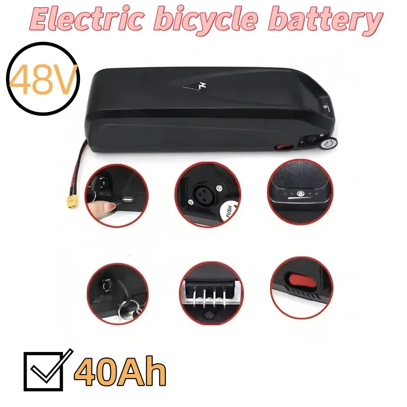 

Hail ong Electric Bicycle Battery 36V/48V/52V USB 18650 for BBS03 BBSHD Scooter - 20Ah 30Ah 40Ah 500W 750W 1000W