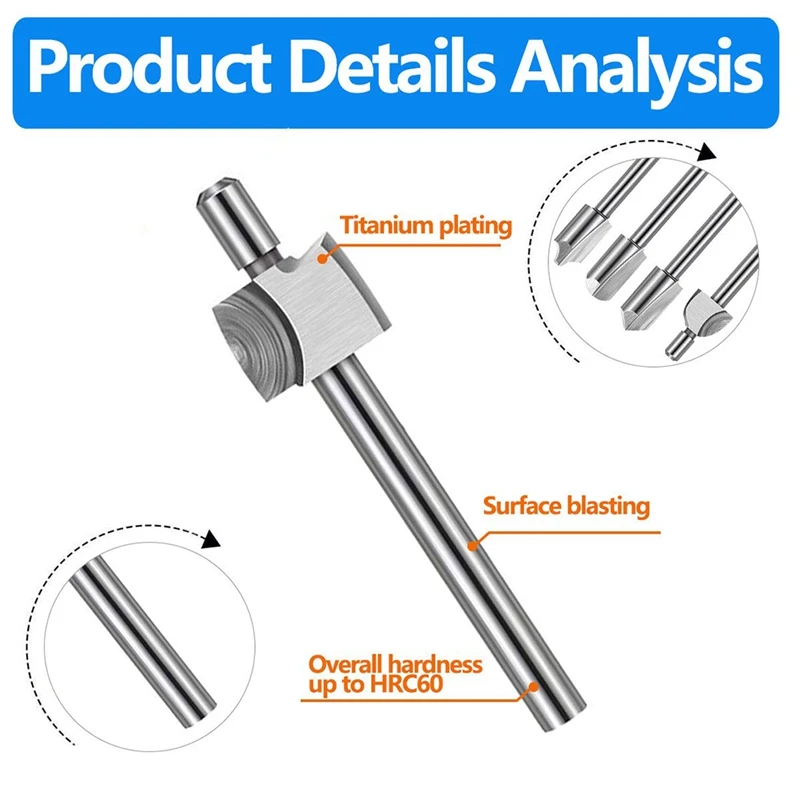 20Pc HSS Router Carbide Engraving Bits For Dremel Router Bit Set 1/8 Inch(3Mm) Shank For Dremel Proxxon Rotary Tools