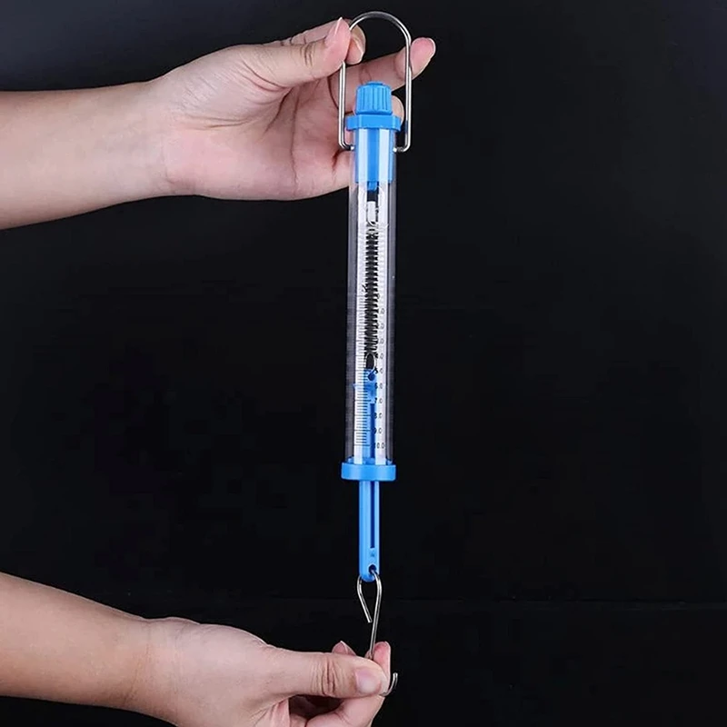 Spring Balance Hanging Spring Scale Set- Transparent Plastic Tubular Spring Scale For Science (2.5N, 5N, 10N, 20N, 30N)
