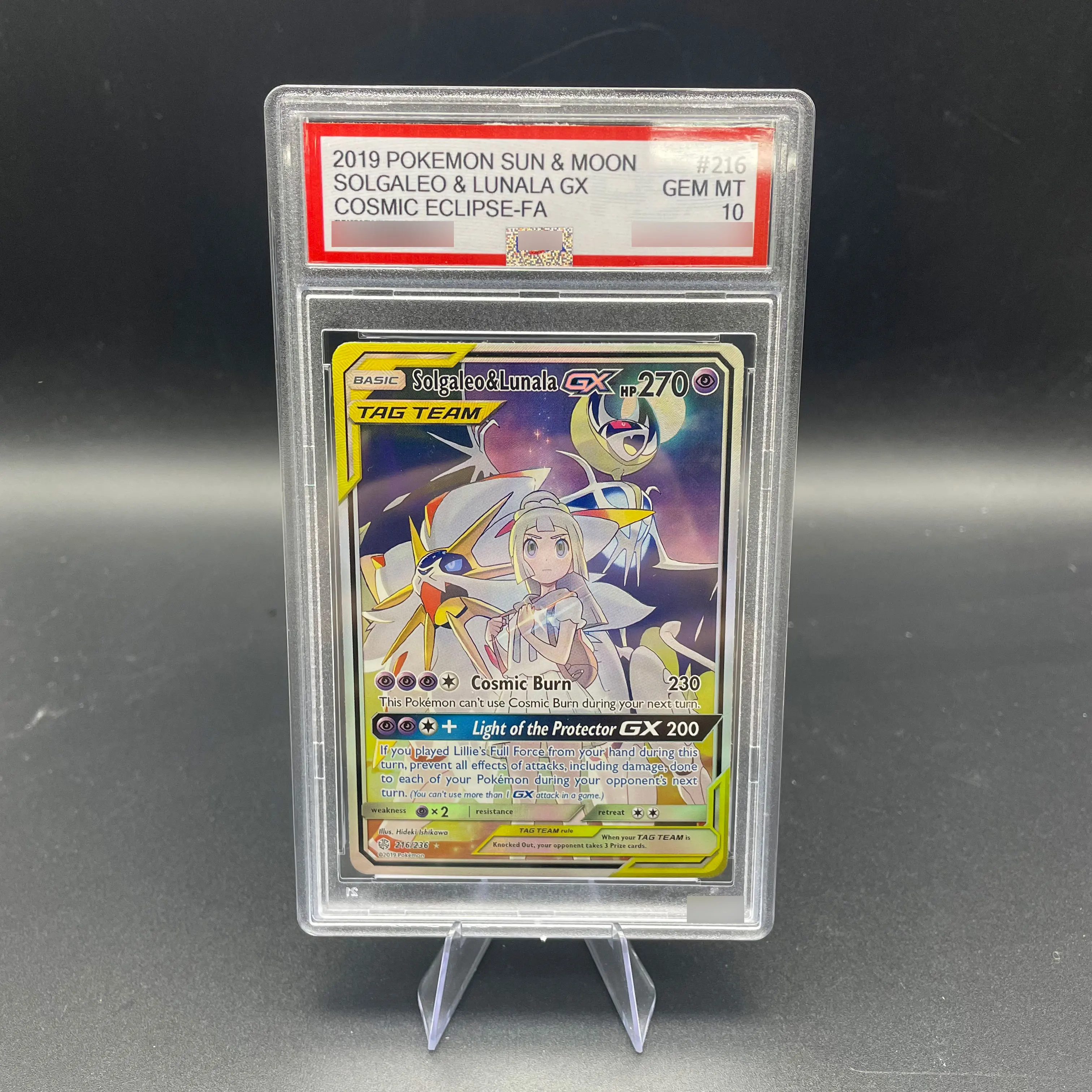 

DIY Anime 2019 PTCG SUN & MOON SOLGALEO & LUNALA GX Collection Card Rare 10Points Rating Card Anime Game Card Gift Toy