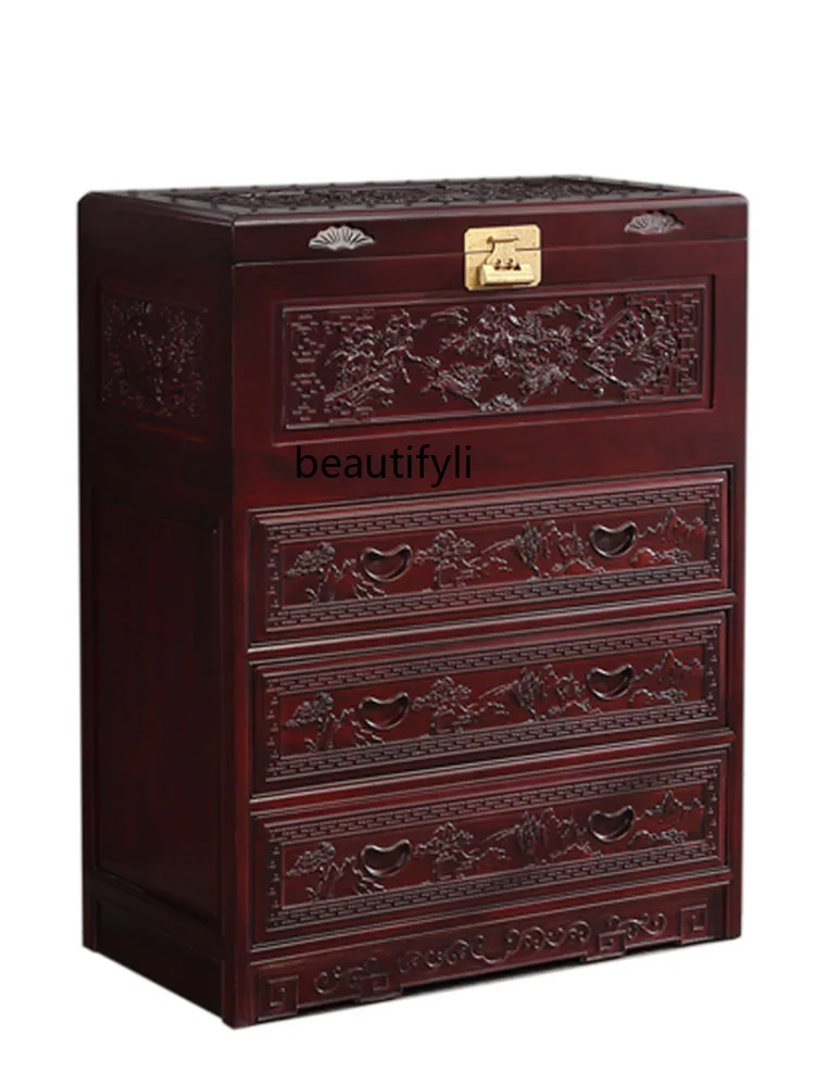 

Full Camphor Wood Boxes Solid Wood Chest of Drawers Clothes Storage Lockers Five Drawers Bucket Box Cabinet Furniture